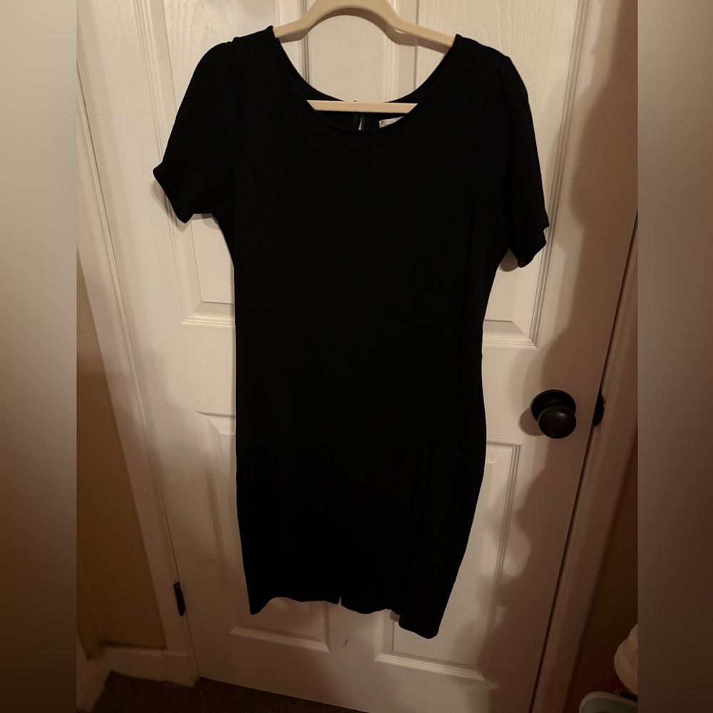 Unique Vintage black wiggle dress bodycon 2XL.